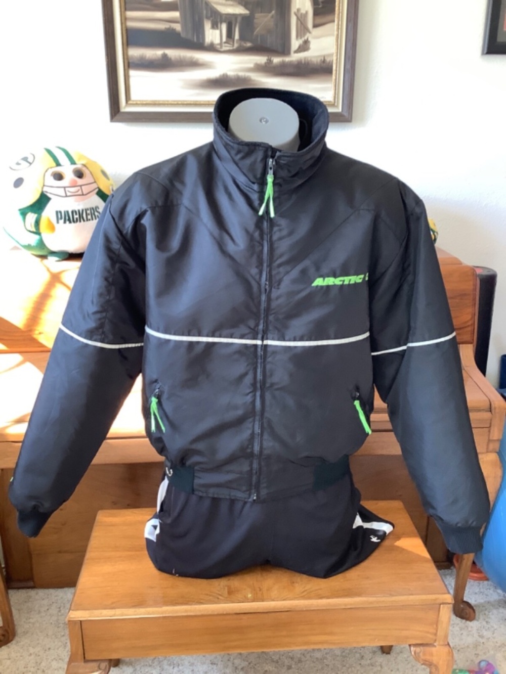 Vintage 90s ARCTIC CAT Snowmobile COAT w/Zip-in Liner SKI JACKET Size XL